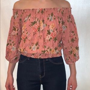 adorable pink floral top size S from forever 21